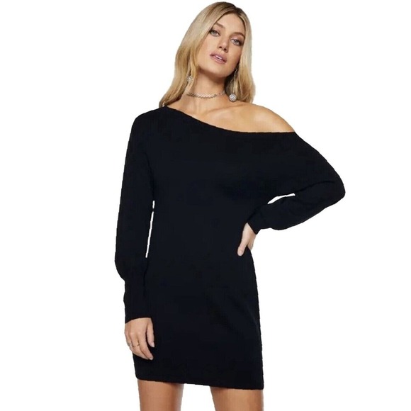 NWT Ramy Brook Black Mini Kourtney Sweater Dress/Tunic Size Small $345‎